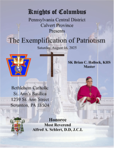 Exemplification of Patriotism - Bishop Alfred Schlert - Master Brian Hallock